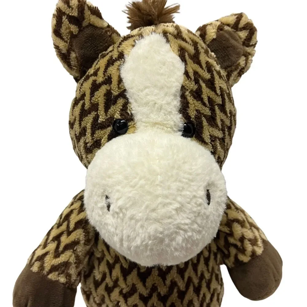 Kellytoy Horse Plush Stuffed Animal Chevron Zig Zag Pattern Brown Tan 15